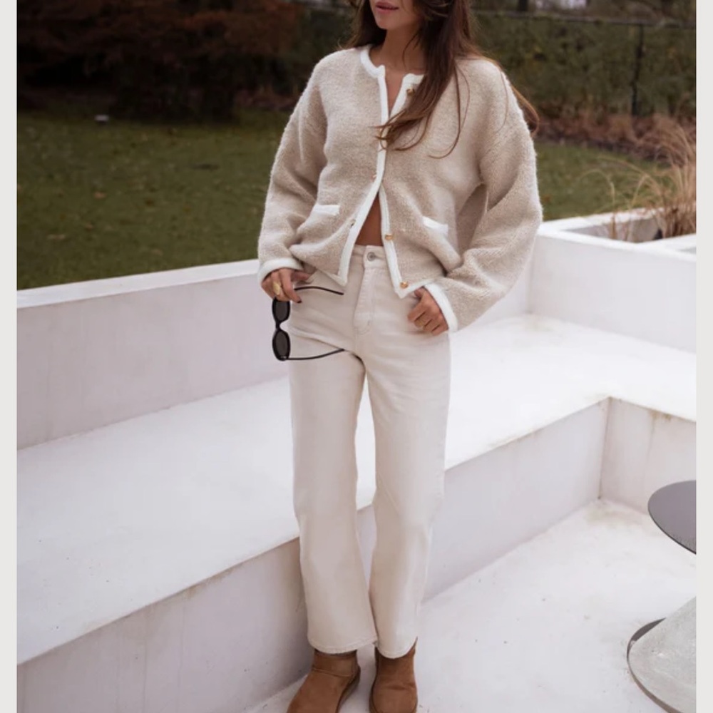 Cream & Tan Cardigan